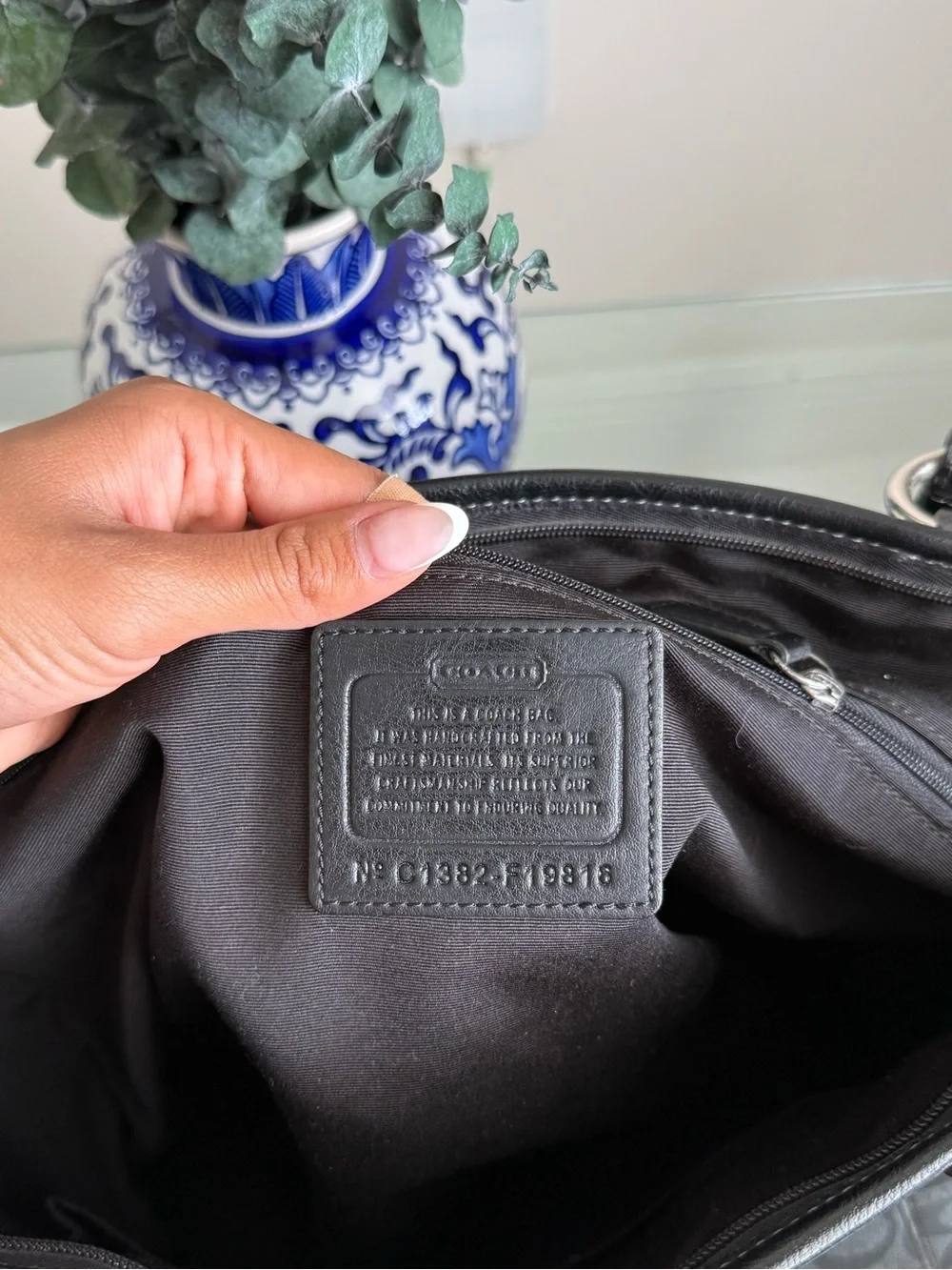 Coach black and gray Peyton Pocket Tote Bag